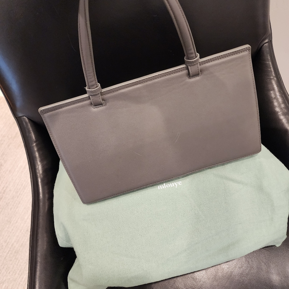 Mlouye triangle purse grey with orange new with box